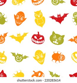 illustration of Halloween vector seamless background.