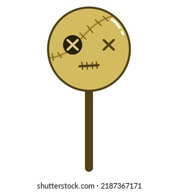 Illustration of Halloween Voodoo Lollipop Candy 