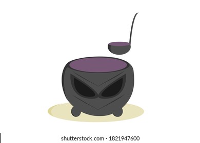 Illustration of Halloween Witch Magic Cauldron
