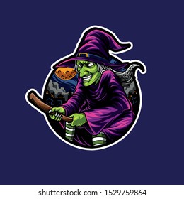 illustration of halloween witch vector