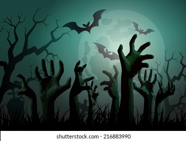 Illustration of Halloween Zombie Party.