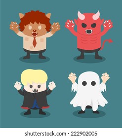 illustration of Halloween,front set 1