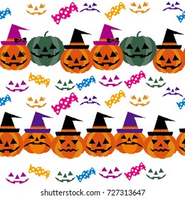 Illustration for Halloween,Seamless Halloween pattern