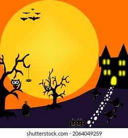 illustration of hallowen vectors. can be used in welcoming hallowen festival at the end of October