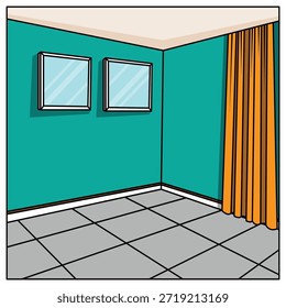 A Ilustração do Salão Vazio Liminal do Corredor
