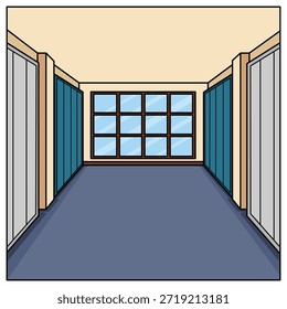 A ilustração da escola Hallway Liminal