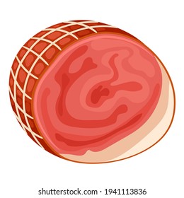 Illustration of ham. Icon or image for butcher shops and industries.