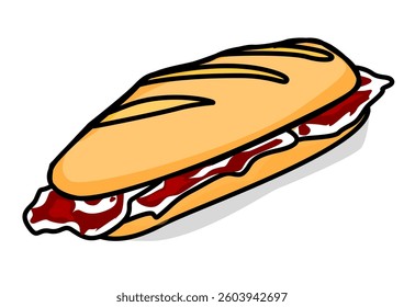 Illustration of a ham sandwich