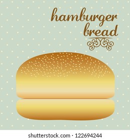 Illustration of hamburger bread, bakery icon, vector illustration