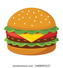 Illustration of Hamburger Food Isolated