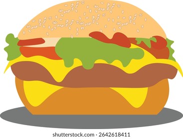 illustration of a hamburger shape, 
burger shape.