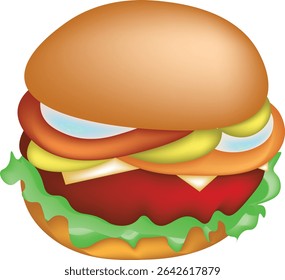 illustration of a hamburger shape, burgers.