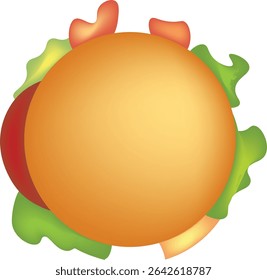 illustration of a hamburger shape, 
stock burgers.