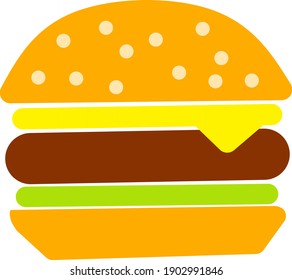 illustration hamburger simple vector for icon and logo