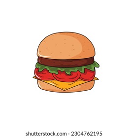 the illustration of hamburger vector  isolate with white background 