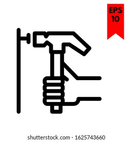 illustration of hammer flat icon