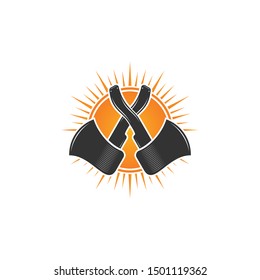 Illustration of Hammer logo hatchet icon chopper, Firefighter Axe, Fireman Axe, Hatchet in Vector Format