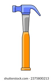 Illustration of hammer. Repair working tool. Equipment for construction industry and business.