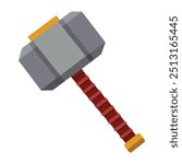 Illustration of Hammer of Thor Isolated on white