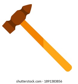 Illustration of hammer. Tool for repair and construction.