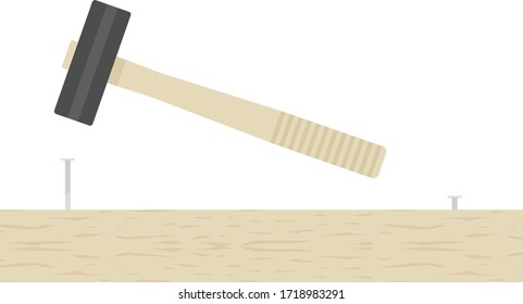An illustration of hammering a nail.