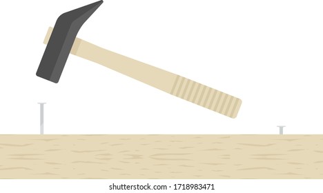 Eine Illustration des Hammerns eines Nagels.