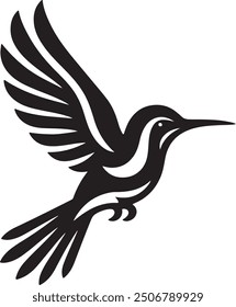 Illustration of hamming bird icon silhouette design