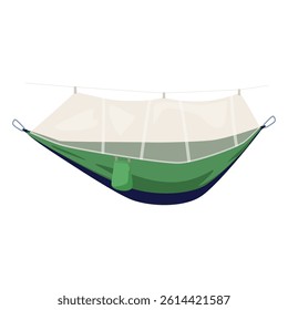Illustration of a hammock perfect for relaxing outdoors on a sunny day