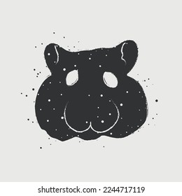 Illustration of a hamster. Dark and light shades.