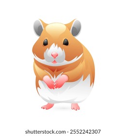 Illustration eines Hamsters, realistisch im 3D-Stil.