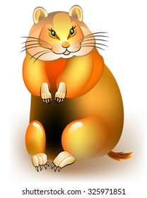 Illustration  of hamster, vector cartoon image
