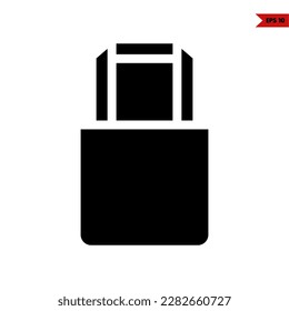 illustration of hand bag glyph icon 