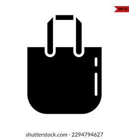illustration of hand bag glyph icon 