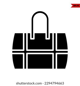illustration of hand bag glyph icon 