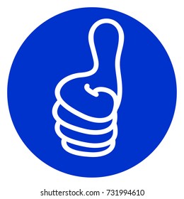Illustration of hand blue circle icon