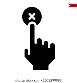 illustration of hand click glyph icon 