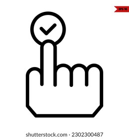illustration of hand click line icon 