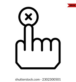 illustration of hand click line icon 
