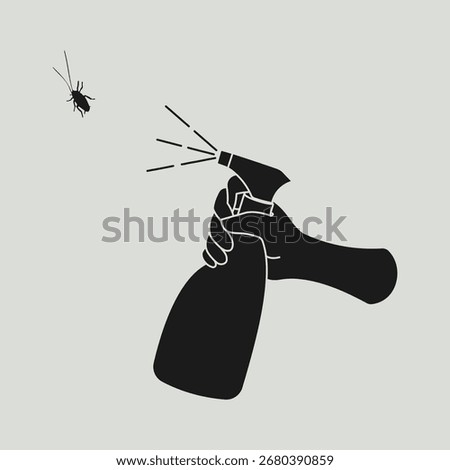illustration of a hand with cockroach repellent spray
