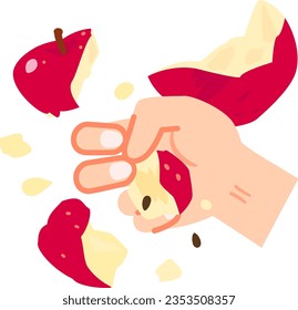 Illustration of a hand crushing an apple