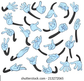 Illustration of hand with different gestures