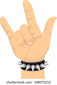 Illustration of a Hand Doing the Hand Gesture for the Rock Sign