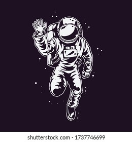 illustration of hand draw astronaut character design