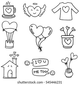 Illustration of hand draw love doodles