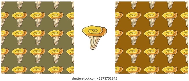 Illustration in hand draw style. Set Seamless pattern and print. Can be used for fabric, packaging, wrapping paper and etc