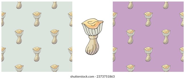 Illustration in hand draw style. Set Seamless pattern and print. Can be used for fabric, packaging, wrapping paper and etc