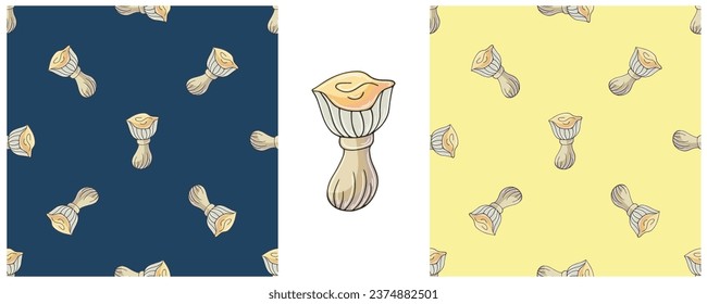 Illustration in hand draw style. Set Seamless pattern and print. Can be used for fabric, packaging, wrapping paper and etc