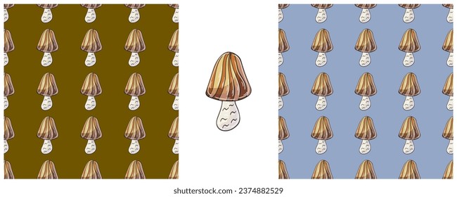 Illustration in hand draw style. Set Seamless pattern and print. Can be used for fabric, packaging, wrapping paper and etc