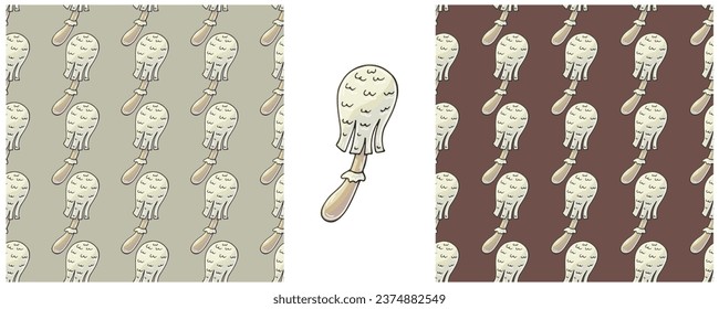 Illustration in hand draw style. Set Seamless pattern and print. Can be used for fabric, packaging, wrapping paper and etc