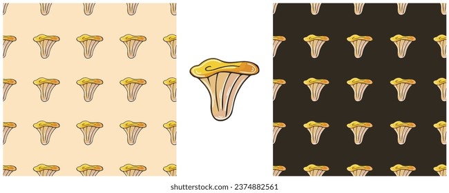 Illustration in hand draw style. Set Seamless pattern and print. Can be used for fabric, packaging, wrapping paper and etc
